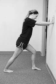 Image depicting gastrocnemius stretch exercise.