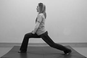 Image depicting lunge stretch (hip flexors) exercise.