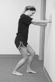 Image depicting soleus stretch exercise.